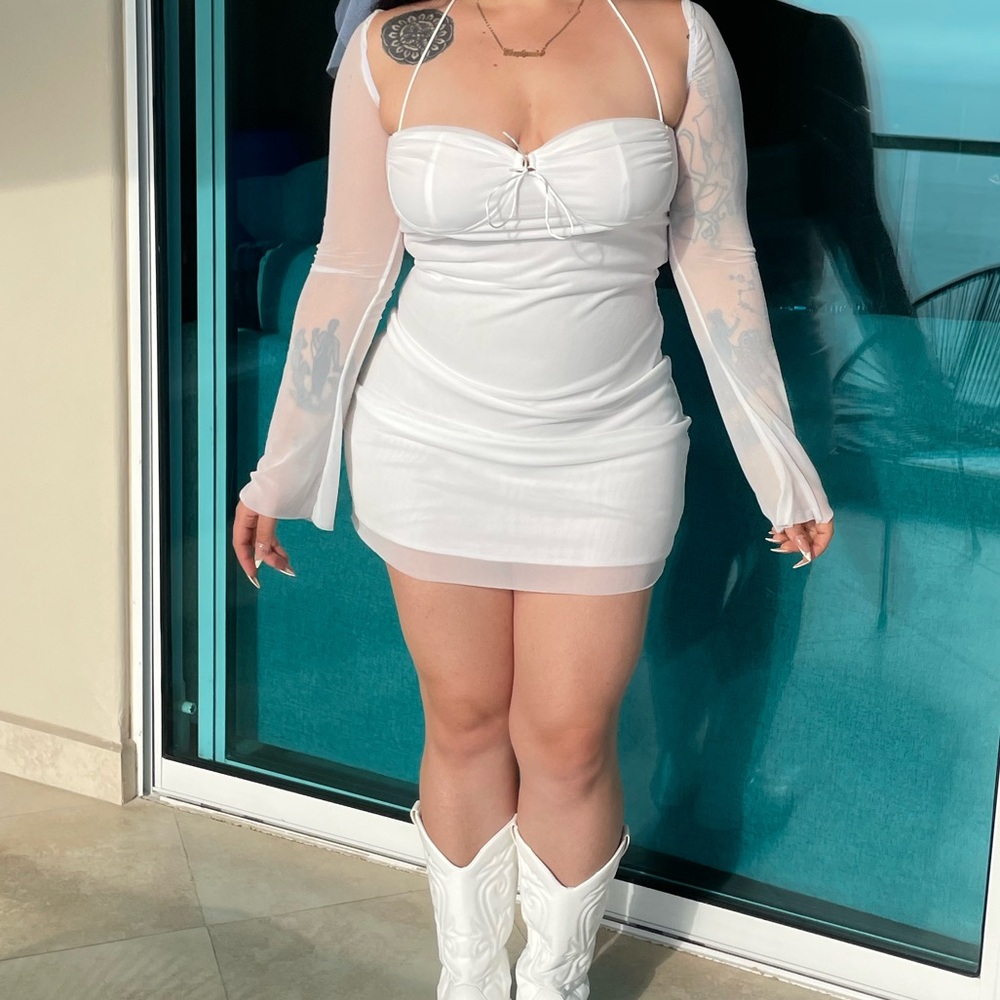 White Mini Dress - Picture 3 of 3